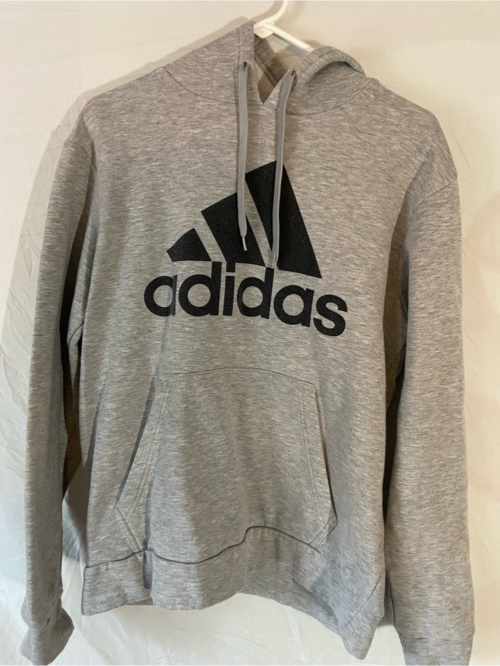 adidas Gray Pullover Hoodie with Black Logo